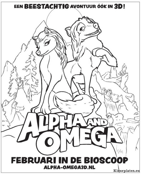alpha en omega film logo kleurplaat