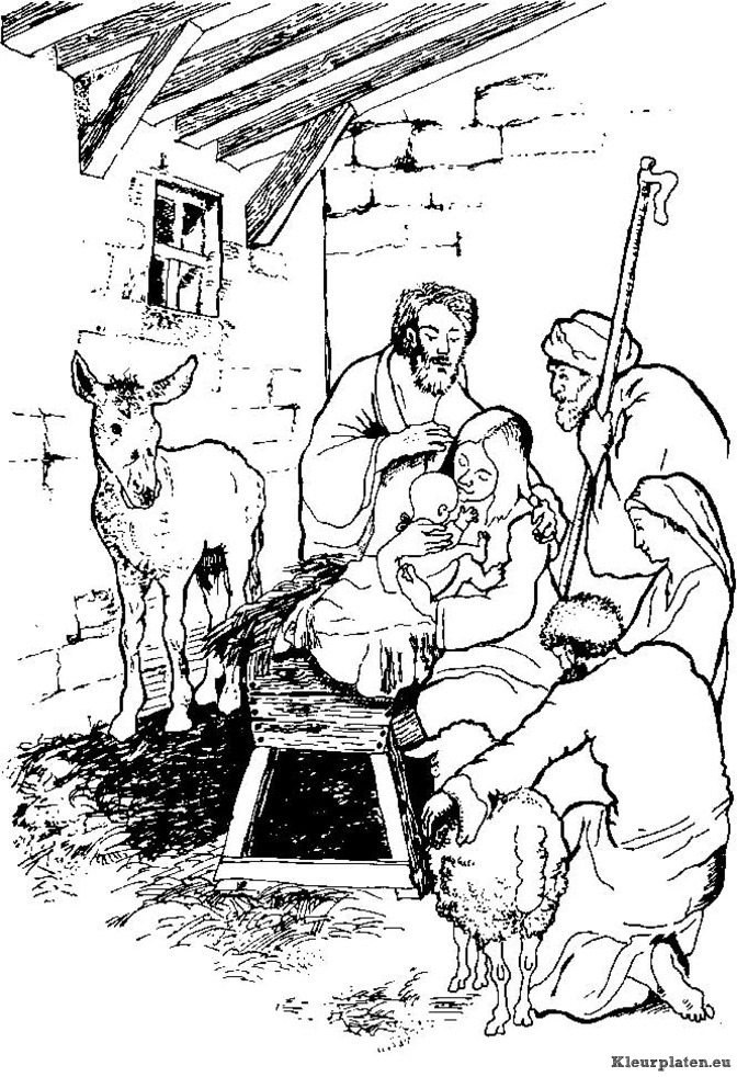 Kleurplaten Kerstverhaal Herders Mewarna10 Kleurplaten Kerst Dick