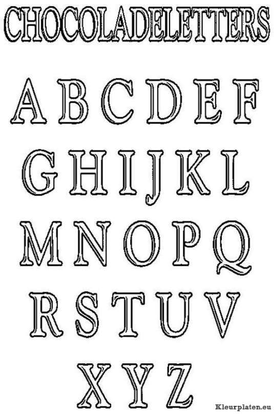 Chocolade Letters Kleurplaat
