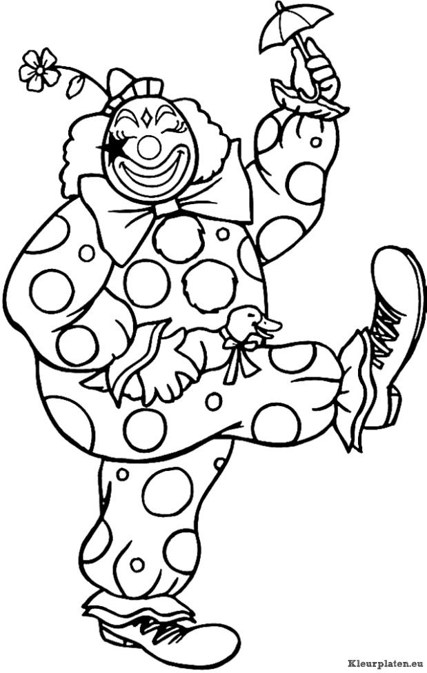 Clowns kleurplaten