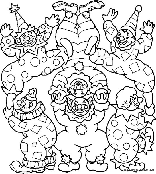 Clowns kleurplaten