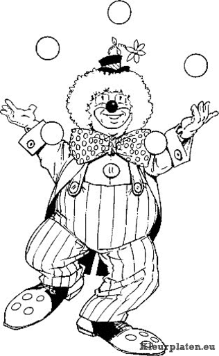 Clowns kleurplaten
