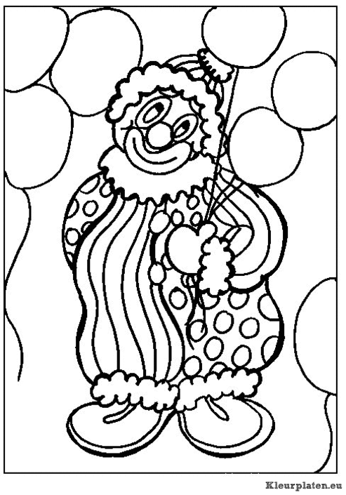 Clowns kleurplaten