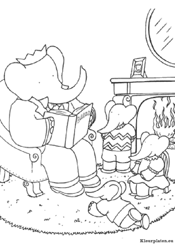 Babar de olifant kleurplaten