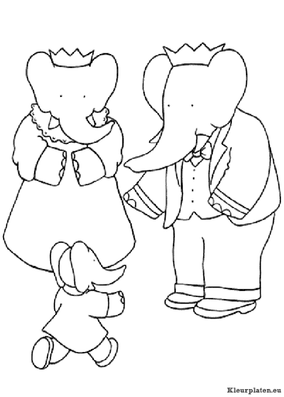 Babar de olifant kleurplaten