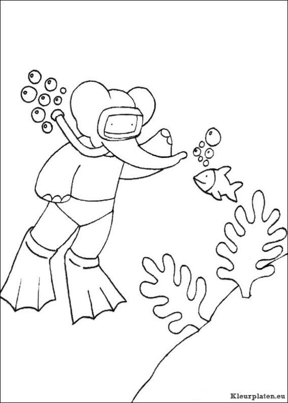 Babar de olifant kleurplaten