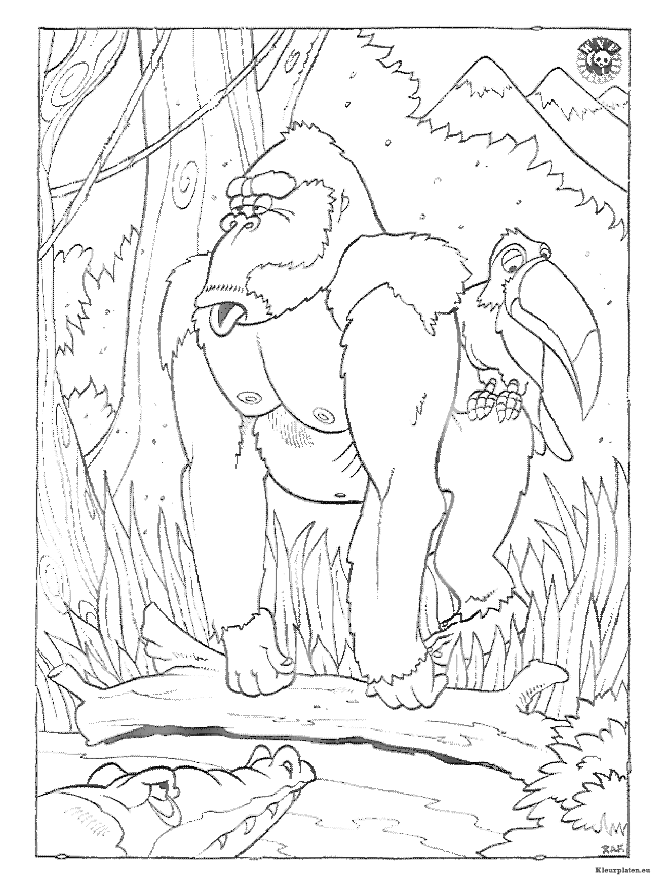 Bokito de gorilla kleurplaten