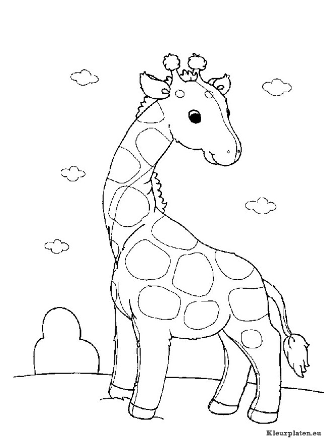 Giraffe kleurplaten