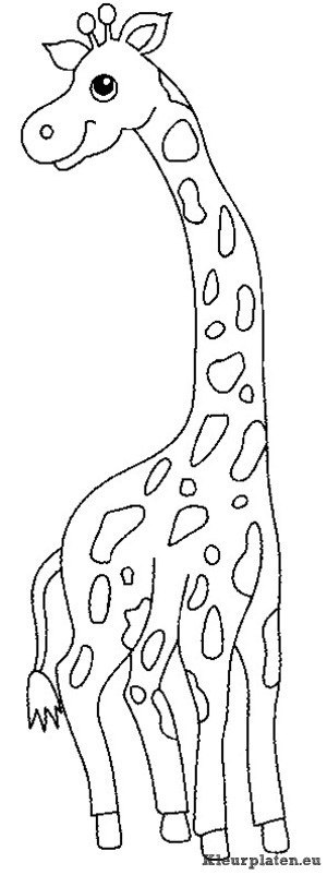 Giraffe kleurplaten