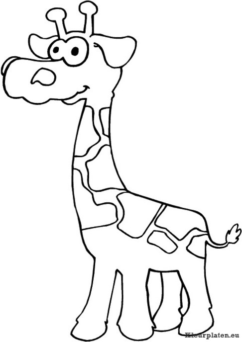 Giraffe kleurplaten
