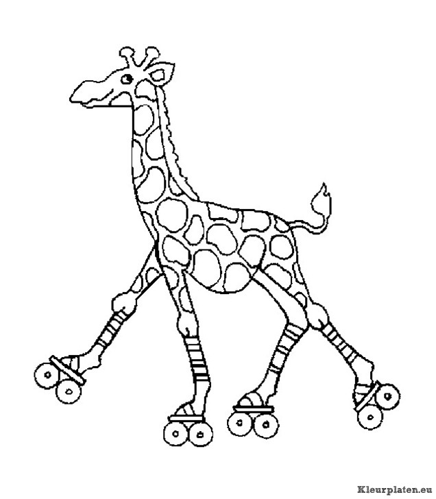 Giraffe kleurplaat