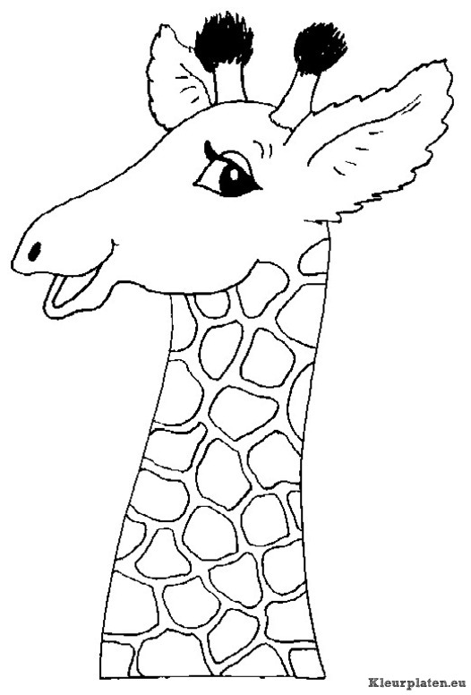 Giraffe kleurplaat