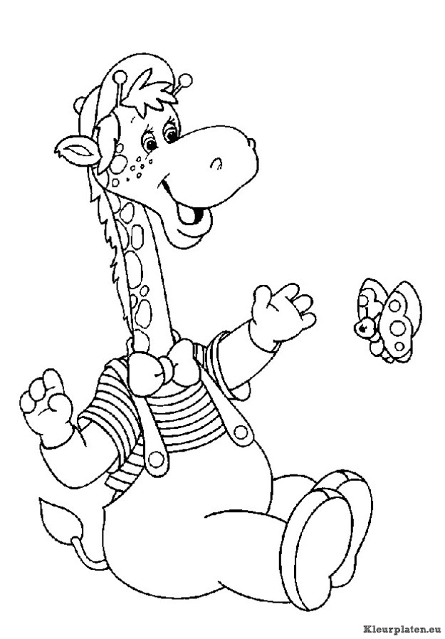 Giraffe kleurplaten