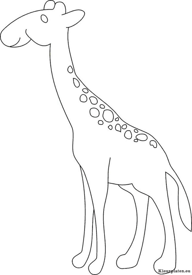 Giraffe kleurplaten
