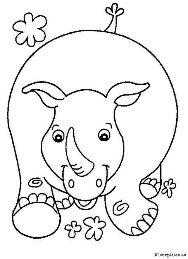 Neushoorn kleurplaten