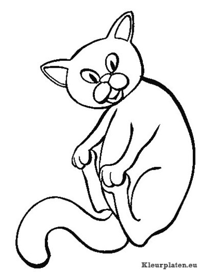 Poezen en katten kleurplaten