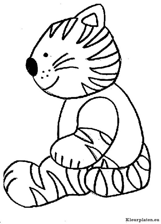 Poezen en katten kleurplaten