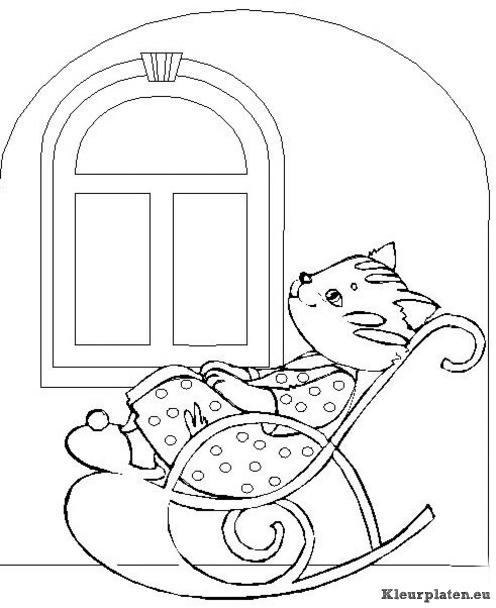 Poezen en katten kleurplaten