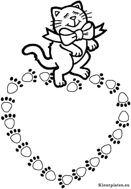 Poezen en katten kleurplaten