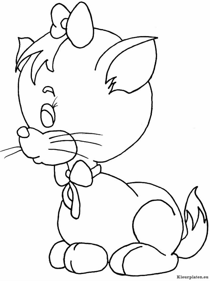 Poezen en katten kleurplaten