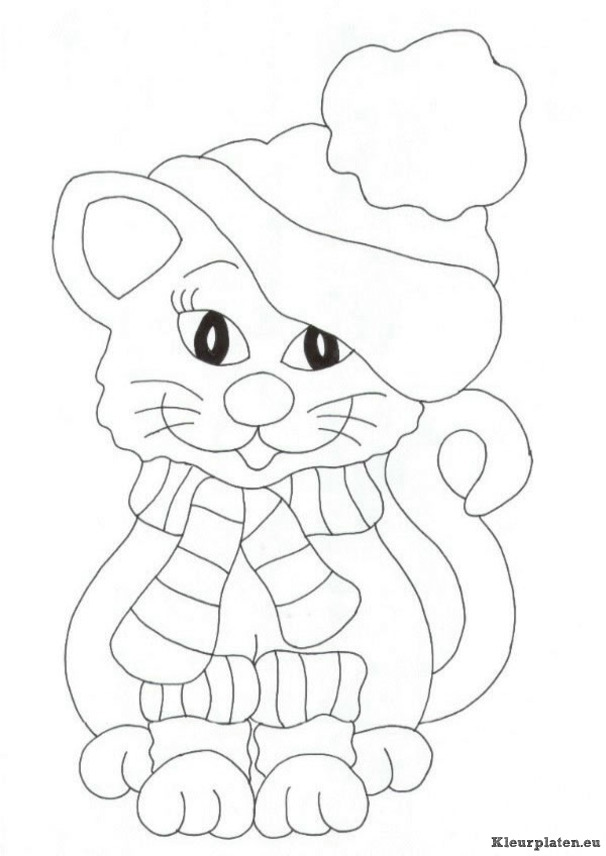 Poezen en katten kleurplaten