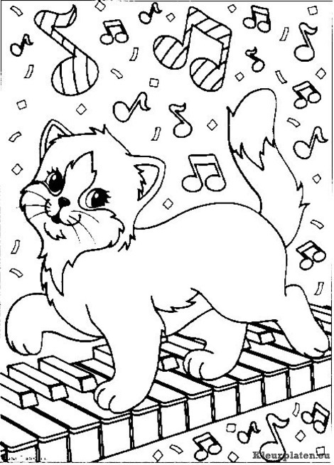 Poezen en katten kleurplaten