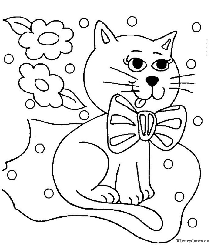 Poezen en katten kleurplaat