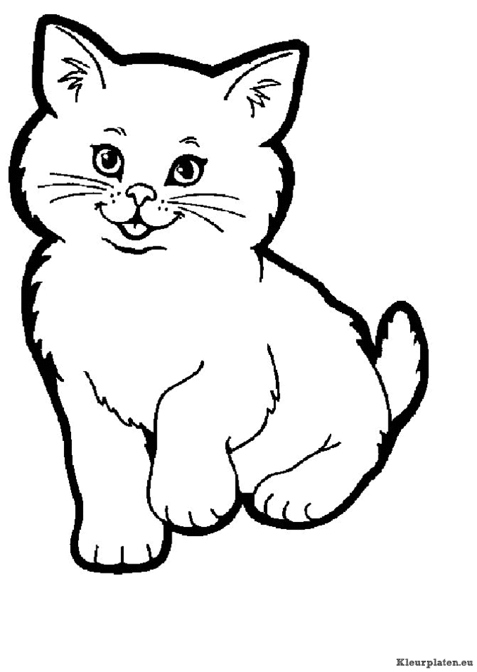 Poezen en katten kleurplaten