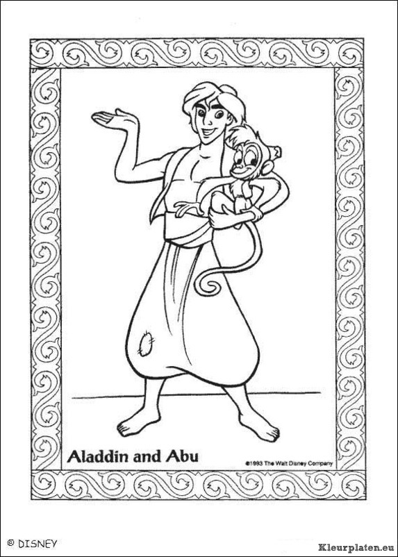 Aladdin kleurplaat