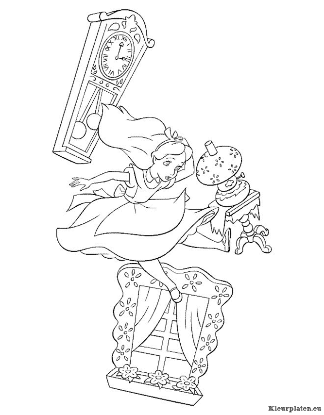 Alice in wonderland kleurplaten
