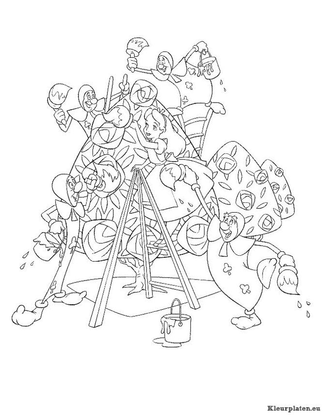 Alice in wonderland kleurplaten