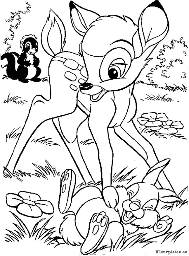 Bambi kleurplaten