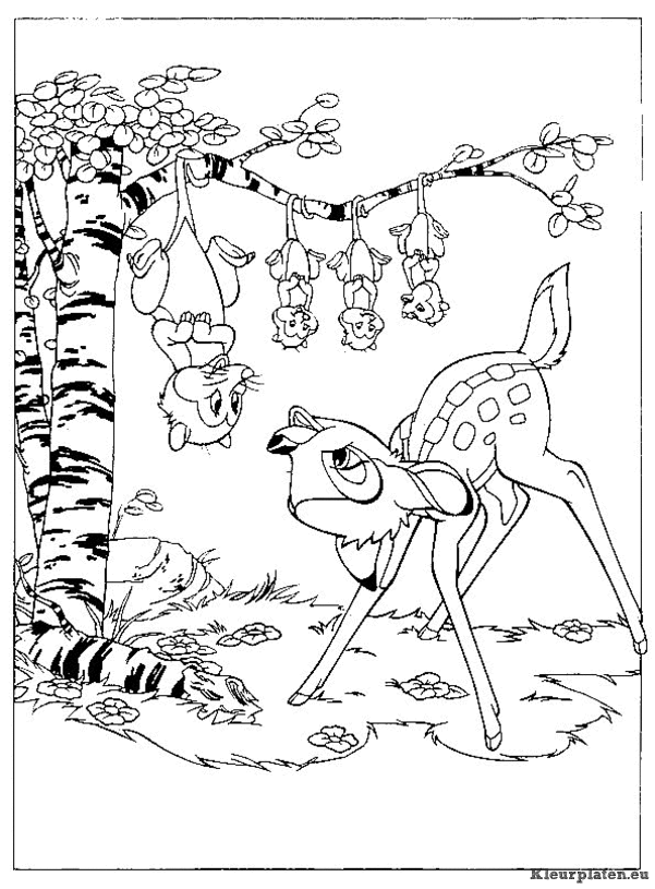 Bambi kleurplaten