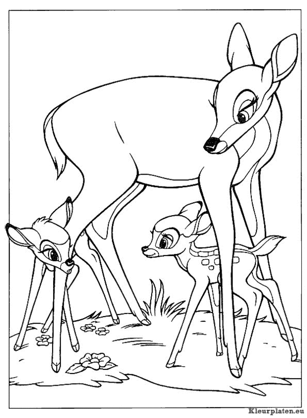 Bambi kleurplaten