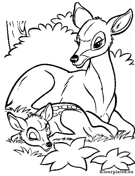 Bambi kleurplaat