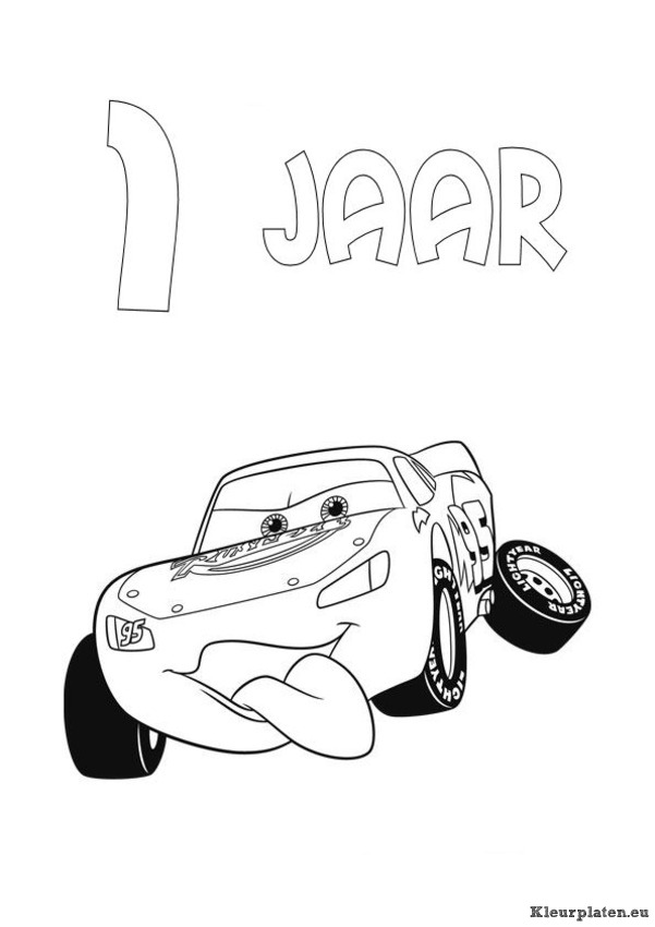 Cars verjaardag kleurplaat