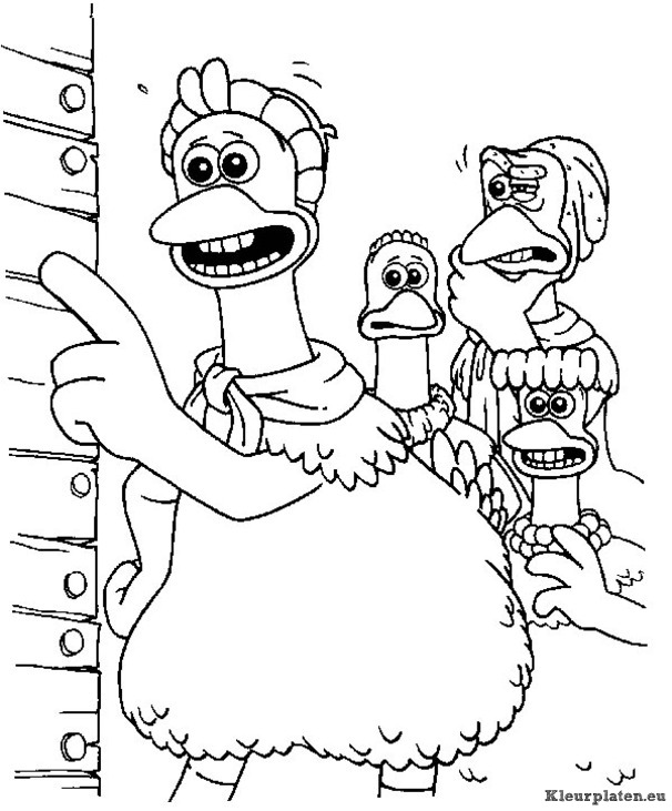 Chicken run kleurplaten