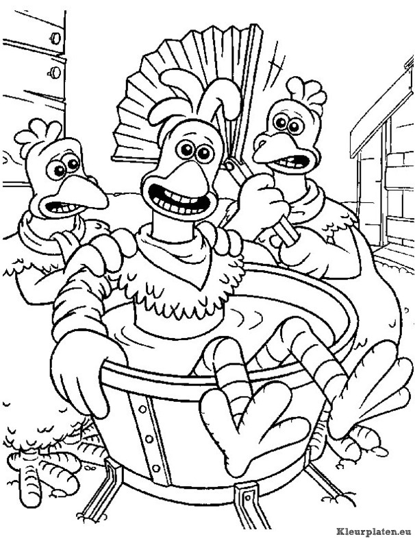 Chicken run kleurplaten