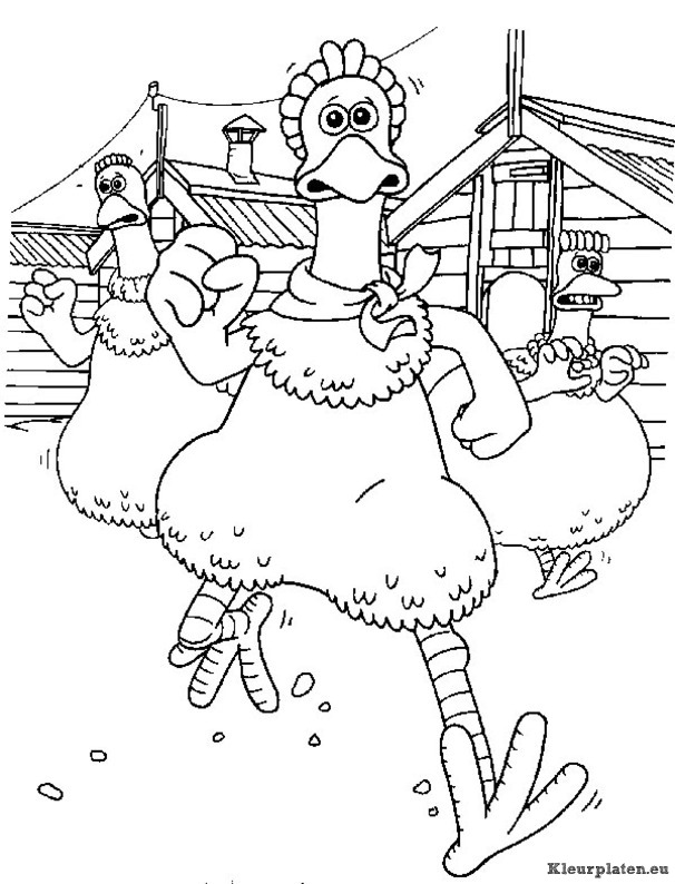 Chicken run kleurplaten