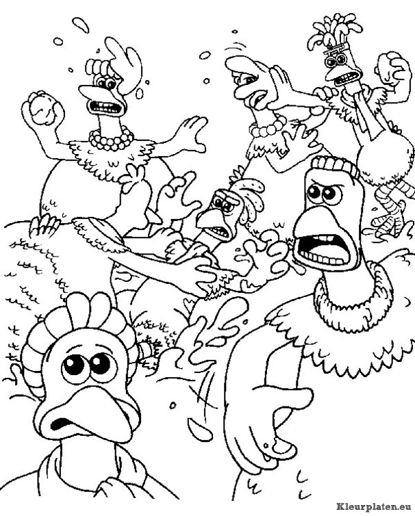 Chicken run kleurplaten