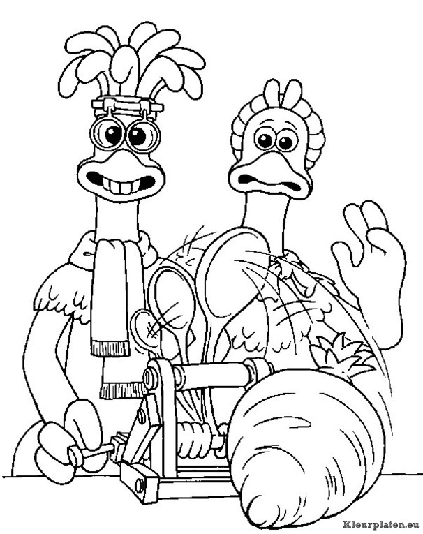 Chicken run kleurplaten