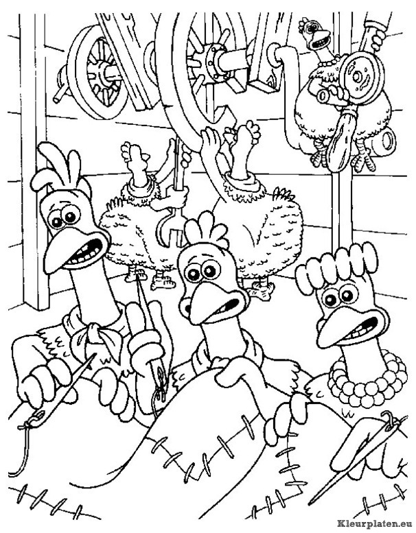 Chicken run kleurplaten
