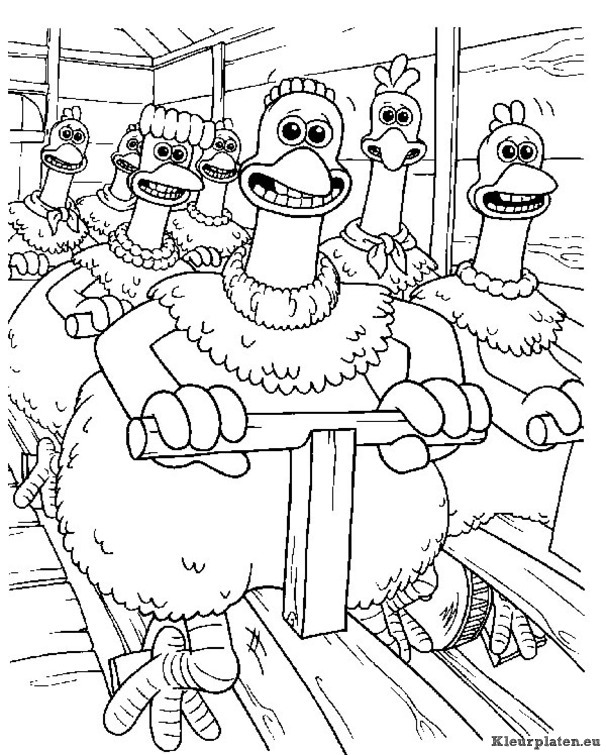 Chicken run kleurplaten