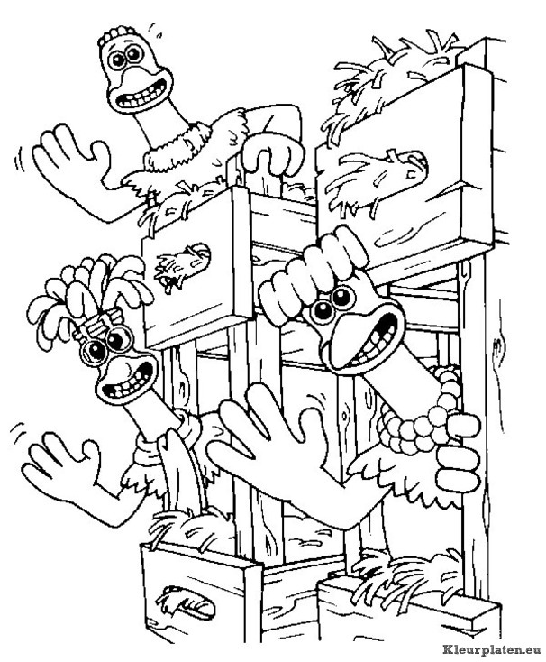 Chicken run kleurplaten