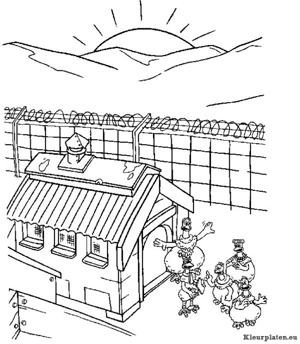 Chicken run kleurplaten