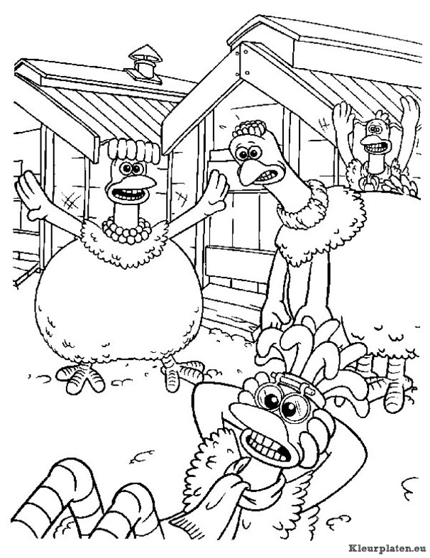 Chicken run kleurplaten