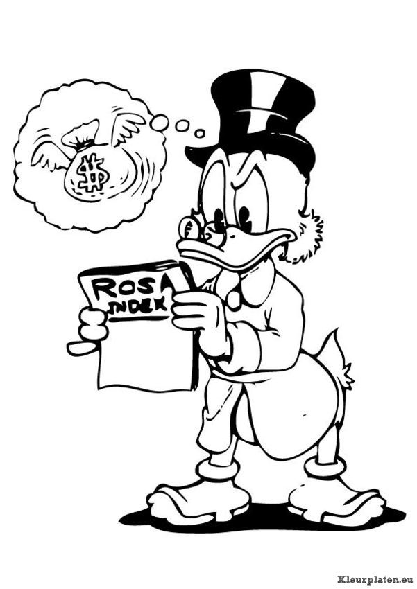 Dagobert duck kleurplaten