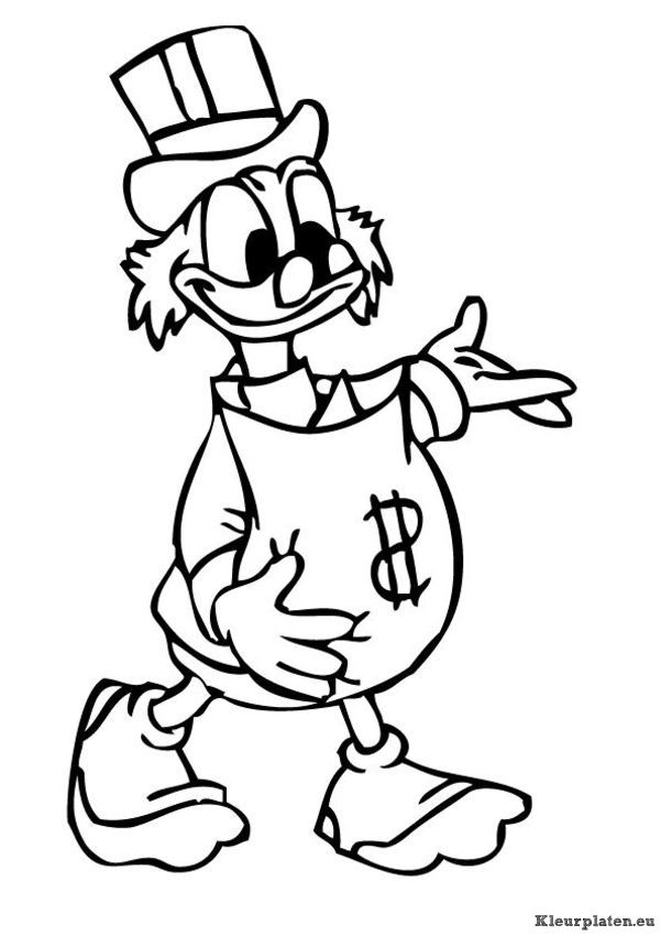 Dagobert duck kleurplaten