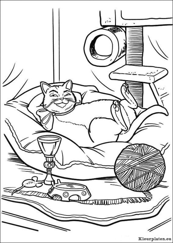 De gelaarsde kat kleurplaten