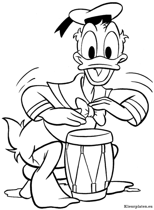 Donald duck kleurplaten